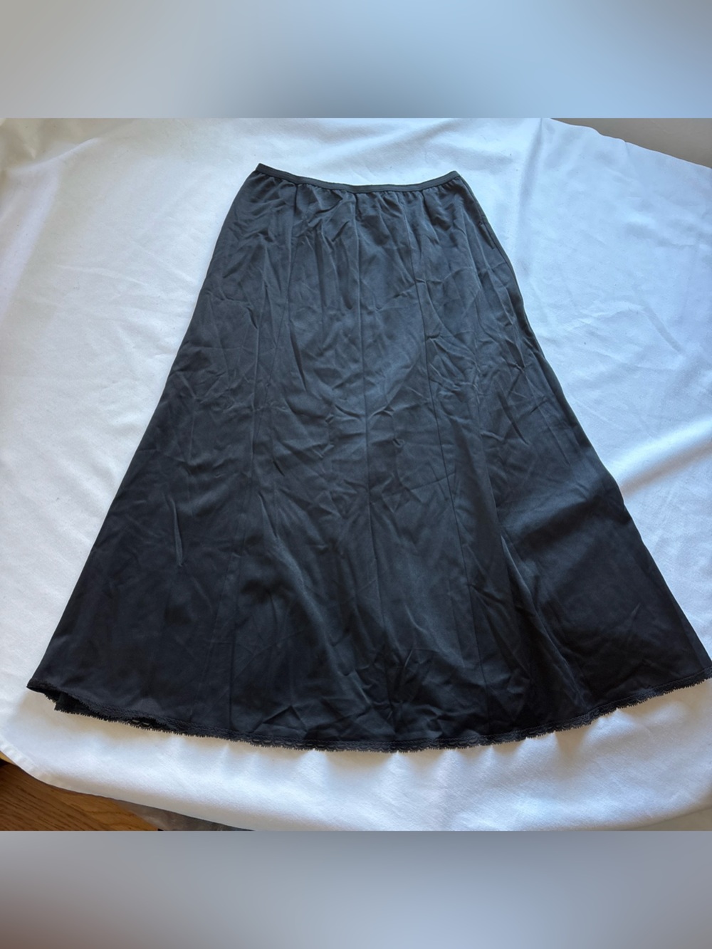 Black A-Line Midi Skirt